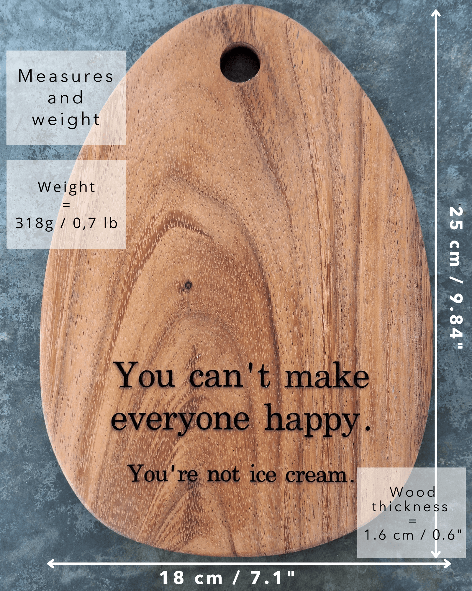 Dimensions of the cutting board : 7.1" x 9.9"