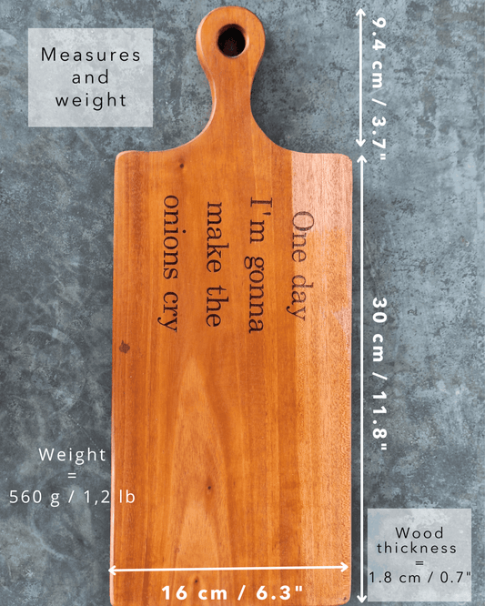 Dimensions of the cutting board : 6.3 x 11.8 inch