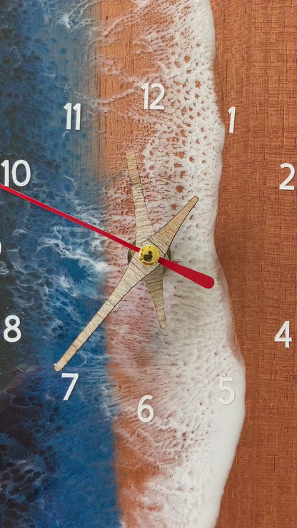 Reloj dual de mareas y horas - Diseño de olas con forma de surf